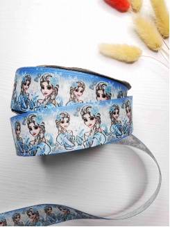 Лента репсовая с рисунком "Эльза" 2,5см №13